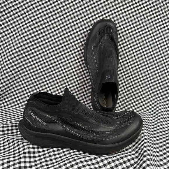 Salomon Pulsar Reflective Advanced All Black Slip On Sneaker Shoe Women's 9.5 - Picture 1 of 8